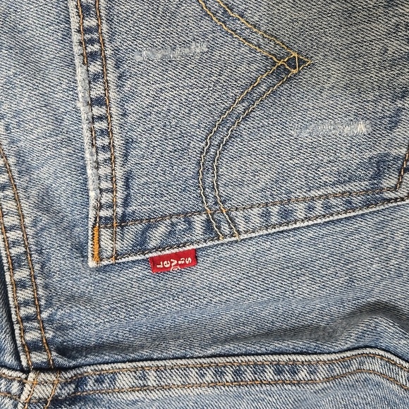 Levi Straus 27 Waist Button Fly Distressed Hem Folded 501 CT - Picture 6 of 8